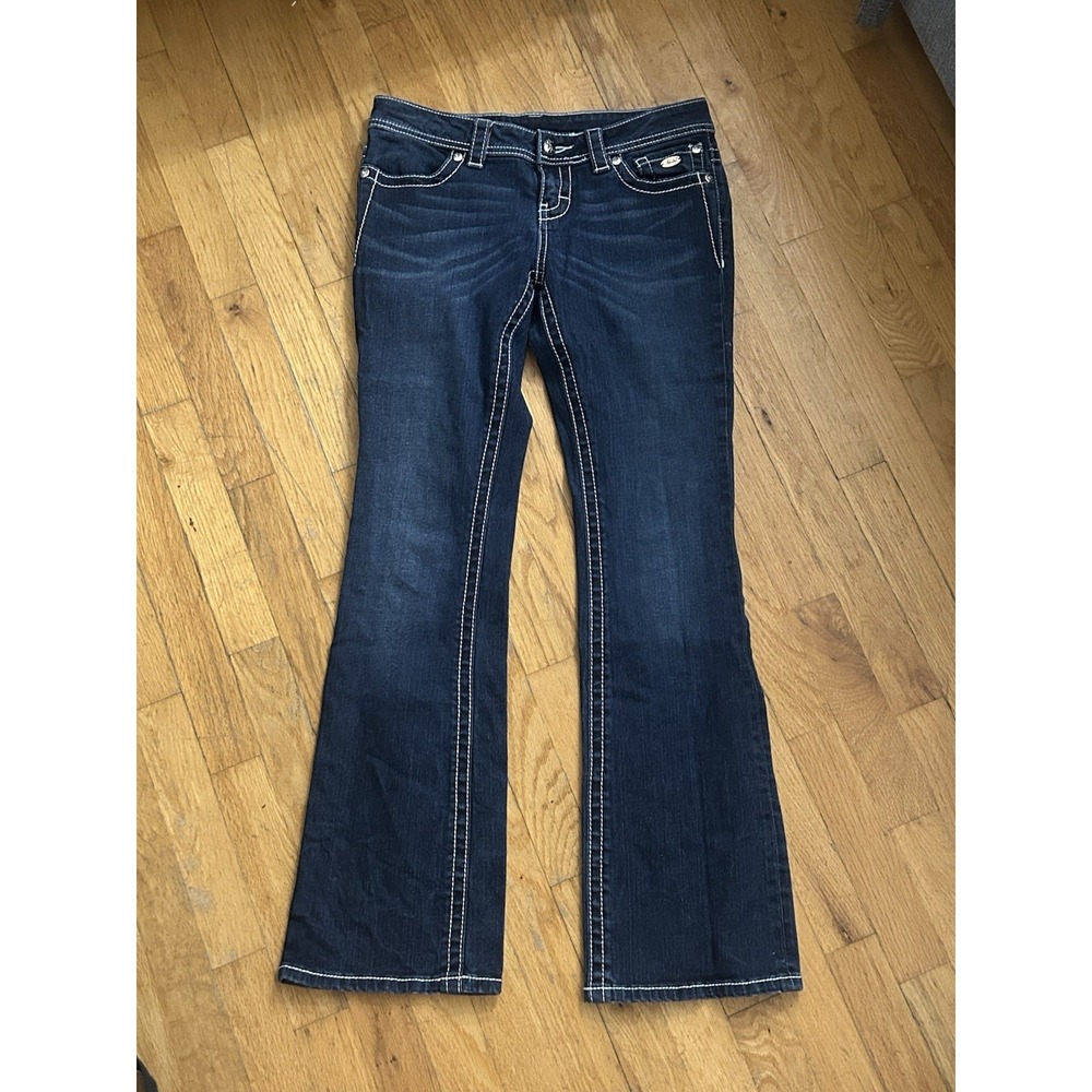 Harley-Davidson Women's Jeans Size 4‎ Bootcut Dark Wash Eagle Embroidered